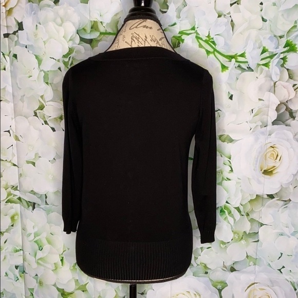 SweaterWorks Silk-Blend Black Cardigan Medium - Picture 8 of 8